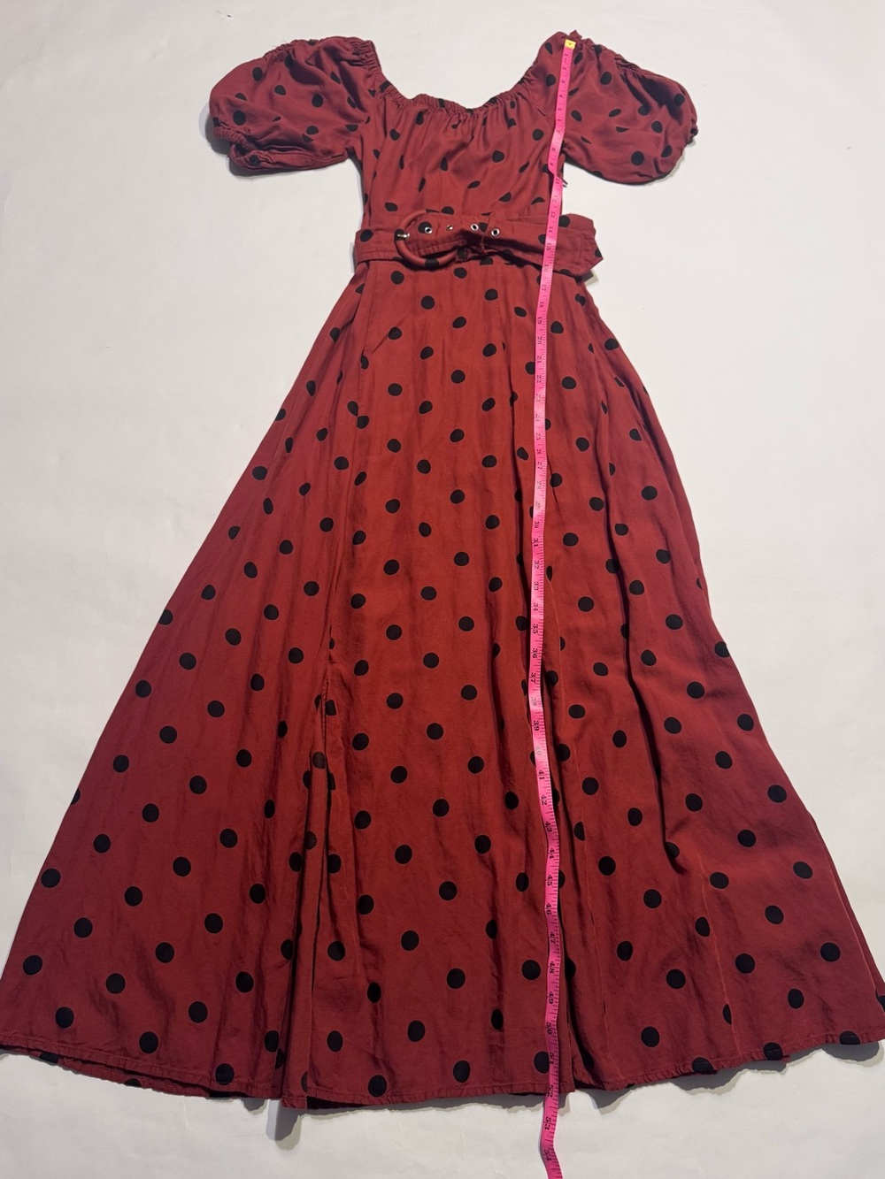 Anthropologie Maeve Maxi Dress Womens Sz 0 Lucienne Off-the-Shoulder Polka Dot - Picture 5 of 11